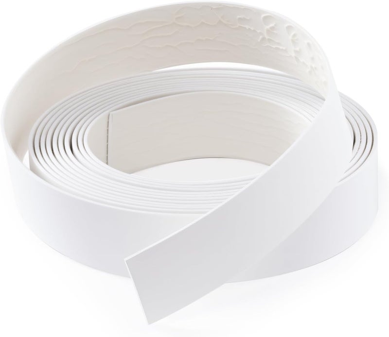 FAKILO PVC Edge Banding 7/8 inch x 10 ft Veneer Edge Banding White with Hot Melt Adhesive Pre - glued Iron on Edging Tape Trim for Cabinet Plywood Repairs and Furniture Restoration - Image 1